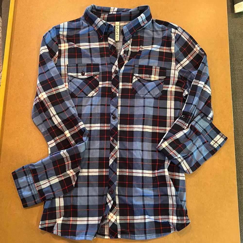 Blue and Red Flannel long Sleeve